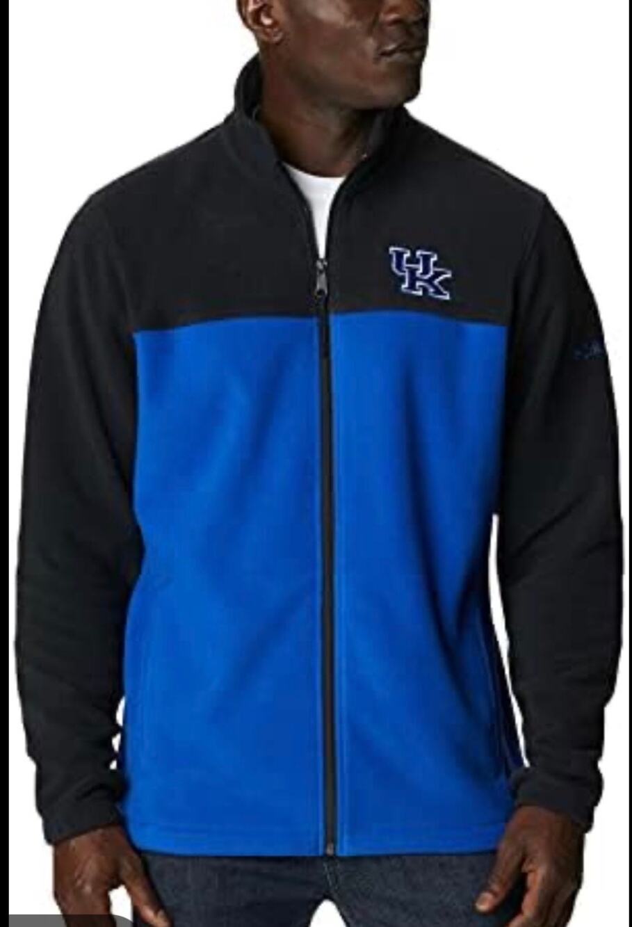 Columbia UK Wildcats Full Zip Fleece Jacket Men’s Large Blue Black NCAA EUC